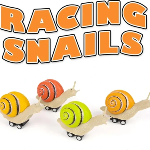 Fashion Racing Snails (set of 4) "Pull Back Race Toys!"  Archie McPhee - Miniature Marvels: Airplane Models & Painted Dice Egpull