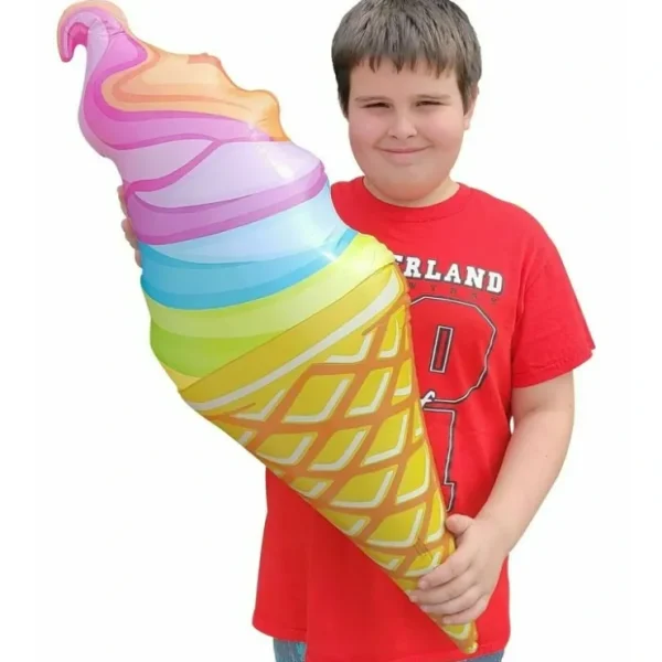 Clearance 12 RAINBOW SWIRL Inflatable Ice Cream Cone - Wonka Pool Toy Decoration (1 dz) - Miniature Marvels: Airplane Models & Painted Dice Egpull