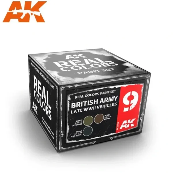New Real Colors: British Army Late WWII Vehicles Set LTG AK-RCS009 - Miniature Marvels: Airplane Models & Painted Dice Paint