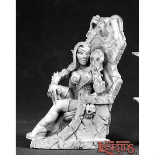 Outlet Reaper Dark Elf Queen/Throne (metal) 02577 - Miniature Marvels: Airplane Models & Painted Dice Reaper Miniatures