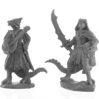 Best Sale Reaper Dragonfolk Bard and Thief 44145 - Miniature Marvels: Airplane Models & Painted Dice Reaper Miniatures