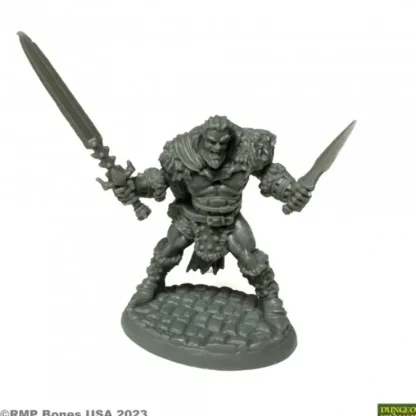 Hot Reaper Grundor Hoardtaker, Barbarian 07086 - Miniature Marvels: Airplane Models & Painted Dice Reaper Miniatures