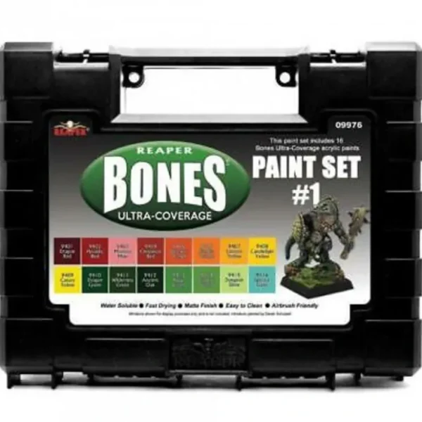 New Reaper Paints: MSP: Bones Ultra Coverage Paints: Set #1 09976 - Miniature Marvels: Airplane Models & Painted Dice Paint