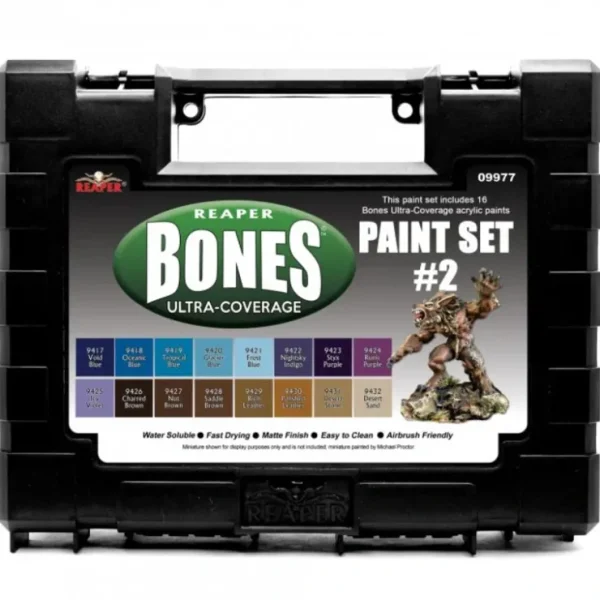 Best Reaper Paints: MSP Bones Ultra-Coverage Paints: Set #2 09977 - Miniature Marvels: Airplane Models & Painted Dice Paint