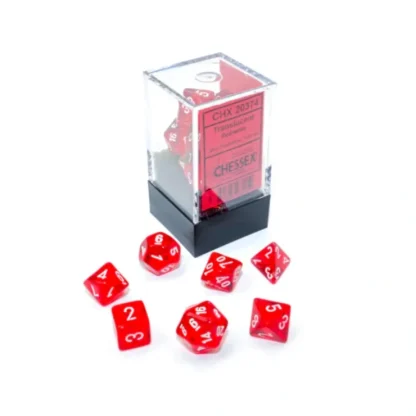 Best Sale Red / White: Translucent Mini-Polyhedral Dice Set (7's) CHX 20374 - Miniature Marvels: Airplane Models & Painted Dice Dice