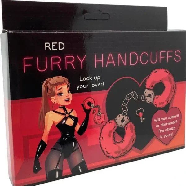 Cheap Red Furry Handcuffs - Sexy Adult Valentine Gift - Lock up your lover! - Miniature Marvels: Airplane Models & Painted Dice Egpull