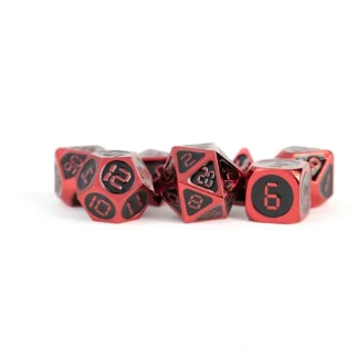 Discount Red with Black Enamel Digital 16mm Polyhedral Dice Set MET 024 - Miniature Marvels: Airplane Models & Painted Dice Dice
