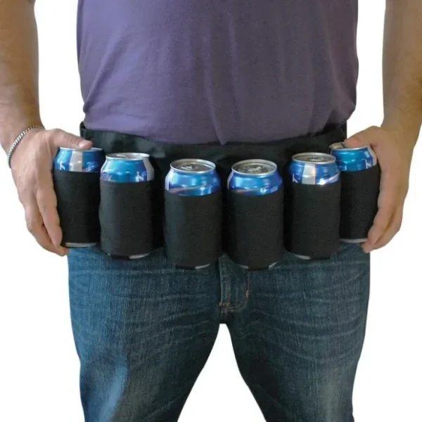 Sale Redneck 6 Pack Beer & Soda Can Holster Belt - BLACK - Miniature Marvels: Airplane Models & Painted Dice Egpull