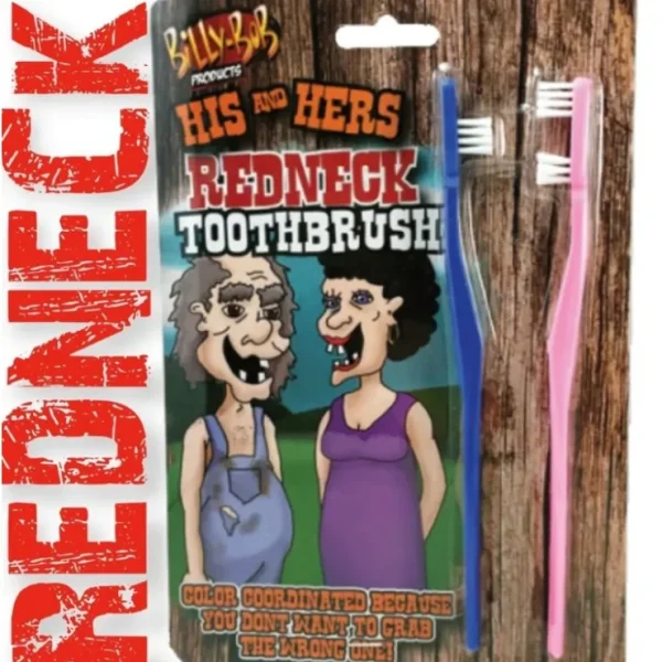 Flash Sale Redneck His & Hers Toothbrush Set - Funny Dentist Office GaG Prank Joke - Miniature Marvels: Airplane Models & Painted Dice Egpull