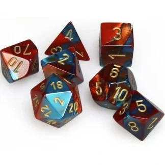 Sale Red-Teal / Gold: Gemini Polyhedral Die Set (7's) CHX 26462 - Miniature Marvels: Airplane Models & Painted Dice Dice