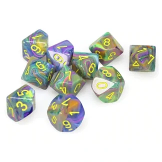 Online Rio / Yellow: Festive d10 Dice Set (10's) CHX 27249 - Miniature Marvels: Airplane Models & Painted Dice Dice