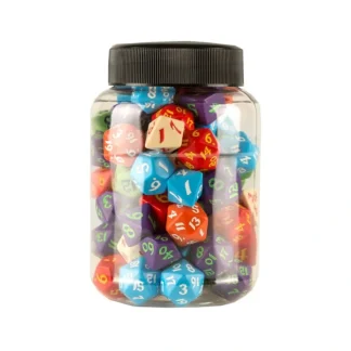 New Round Jar of Classic RPG Dice (80) QWS JMIX07 - Miniature Marvels: Airplane Models & Painted Dice Dice