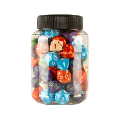 New Round Jar of Classic RPG Dice (80) QWS JMIX07 - Miniature Marvels: Airplane Models & Painted Dice Dice