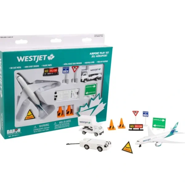 Sale RT7371-1 WESTJET AIRPORT PLAY SET NEW LIVERY - Miniature Marvels: Airplane Models & Painted Dice Airplane Model