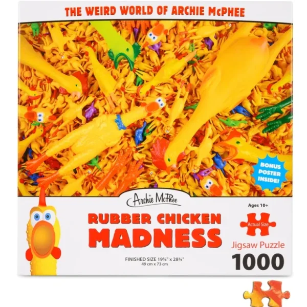 Outlet Rubber Chicken Madness Puzzle ~ Weird World of Archie McPhee - Miniature Marvels: Airplane Models & Painted Dice Egpull