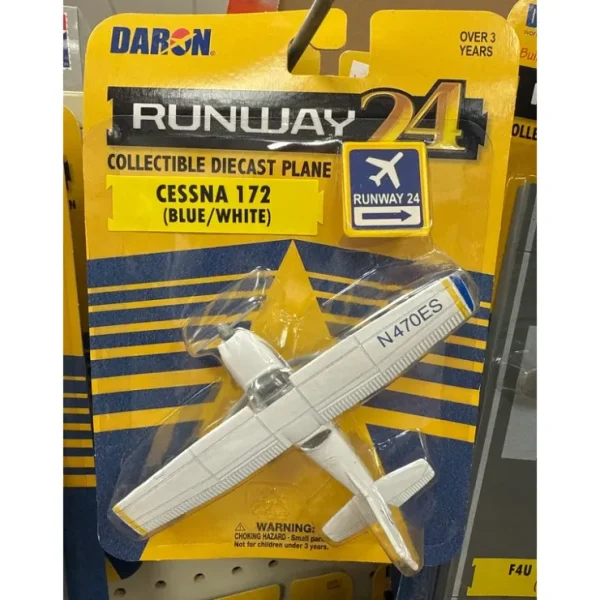 Discount Runway24 Cessna 172 Blue/White No Runway - Miniature Marvels: Airplane Models & Painted Dice Airplane Model