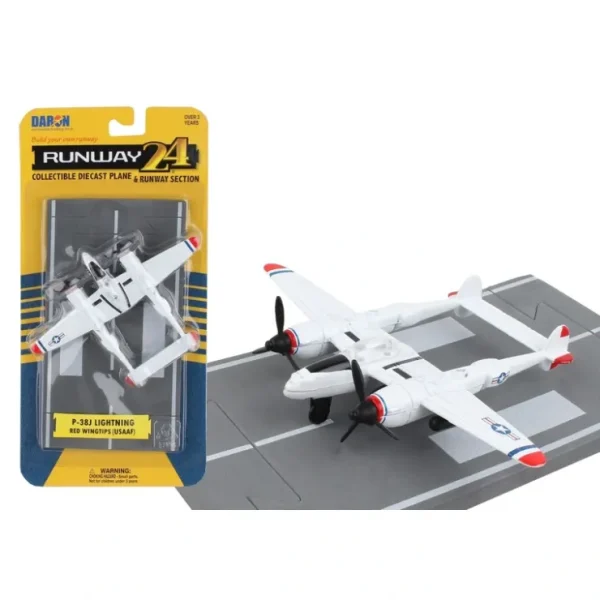Best Sale Runway24 P-38 Red Tip - Miniature Marvels: Airplane Models & Painted Dice Airplane Model