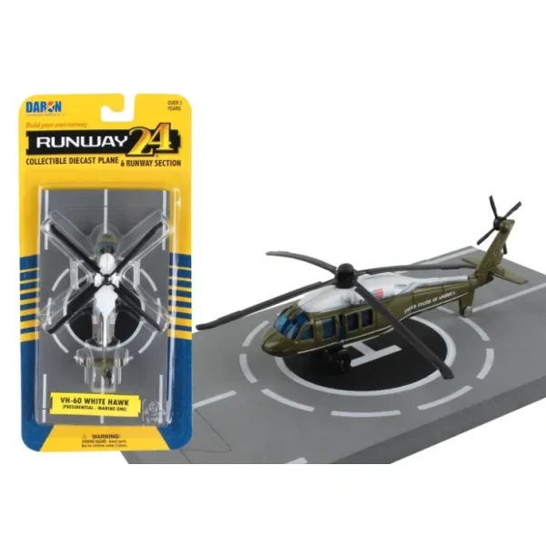 New Runway24 VH-60 White Hawk Presidential-Marine One Helicopter - Miniature Marvels: Airplane Models & Painted Dice Airplane Model
