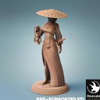 Online Samurai Female Explorer - Miniature Marvels: Airplane Models & Painted Dice Miniature