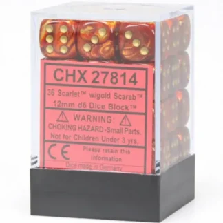 Online Scarlet / Gold: Scarab 36d6 12mm Dice Block CHX 27814 - Miniature Marvels: Airplane Models & Painted Dice Dice