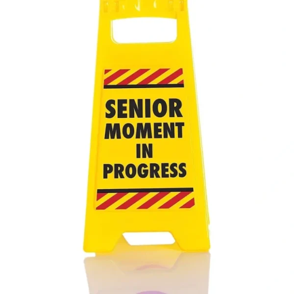 Best Sale Senior Moment in Progress Caution Sign Office Desk Gift - Over the Hill GaG - Miniature Marvels: Airplane Models & Painted Dice Egpull