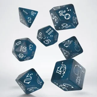 Discount Shimmering Llama Dice Set (Glittering Dark Blue & White) QWS SLLA3F - Miniature Marvels: Airplane Models & Painted Dice Dice