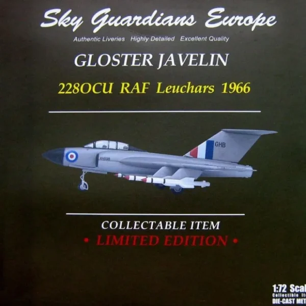 Best Sky Guardians SGE-72-004-004 1:72 RAF Gloster Javelin Leuchars 1966 - Miniature Marvels: Airplane Models & Painted Dice Airplane Model