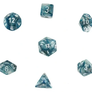 Discount Slate with White: Lustrous Polyhedral Dice Set (7's) CHX 27490 - Miniature Marvels: Airplane Models & Painted Dice Dice
