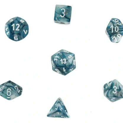 Discount Slate with White: Lustrous Polyhedral Dice Set (7's) CHX 27490 - Miniature Marvels: Airplane Models & Painted Dice Dice