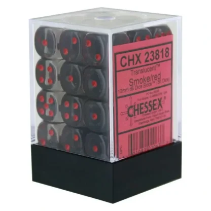 Shop Smoke / Red : Translucent 36d6 12mm Dice Block CHX 23818 - Miniature Marvels: Airplane Models & Painted Dice Dice