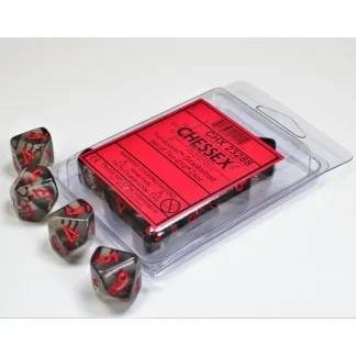 Hot Smoke / Red: Translucent d10 Dice Set (10's) CHX 23288 - Miniature Marvels: Airplane Models & Painted Dice Dice