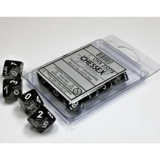 Best Sale Smoke / White: Translucent d10 Dice Set (10's) CHX 23278 - Miniature Marvels: Airplane Models & Painted Dice Dice