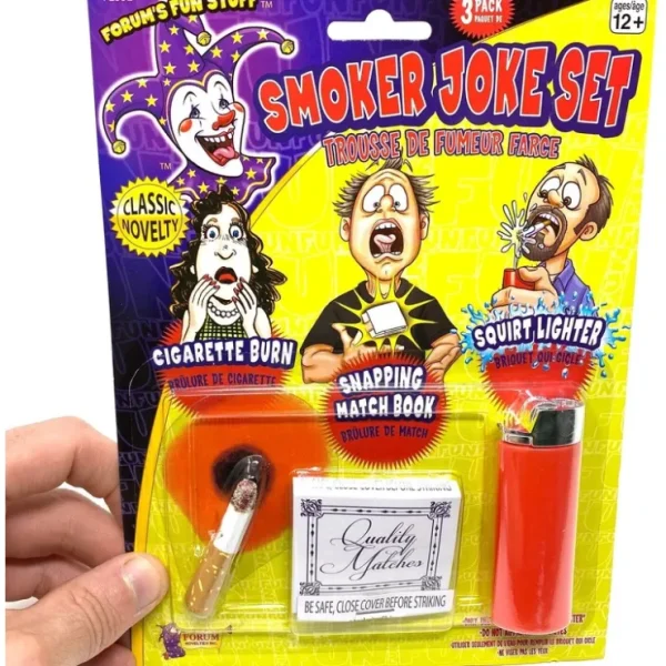 Cheap Smoker Joke Prank GaG Joke Set - Cigarette Burn-Snapping Matches-Squirt Lighter - Miniature Marvels: Airplane Models & Painted Dice Egpull