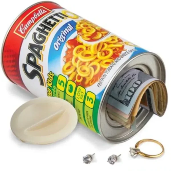 Cheap Spaghettios OFFICIALLY LICENSE - Decoy Safe Can Bank - Hide Cash Money Jewelry - Miniature Marvels: Airplane Models & Painted Dice Egpull