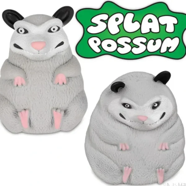 Flash Sale SPLAT POSSUM Squishy Squish Squeezable Stress Figure Toy - Archie McPhee - Miniature Marvels: Airplane Models & Painted Dice Egpull