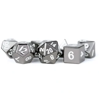 Clearance Sterling Gray 16mm Polyhedral Dice Set MET 008 - Miniature Marvels: Airplane Models & Painted Dice Dice