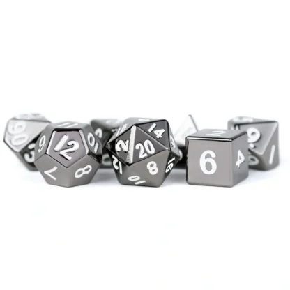Clearance Sterling Gray 16mm Polyhedral Dice Set MET 008 - Miniature Marvels: Airplane Models & Painted Dice Dice