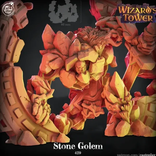 Fashion Stone Golem - Miniature Marvels: Airplane Models & Painted Dice Miniature