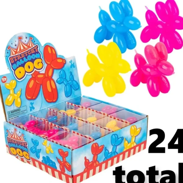 Online 24 STRECHY BALLOON DOG - Party Favor Stretch Rubber Chid Toy - Assorted Colors! - Miniature Marvels: Airplane Models & Painted Dice Egpull