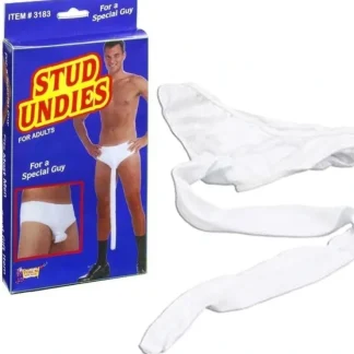 Clearance STUD UNDIES UNDERWEAR Hung White Briefs Long Men Bachelorette - Adult GaG Joke - Miniature Marvels: Airplane Models & Painted Dice Egpull