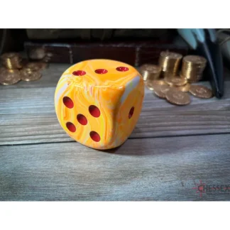 New Sunburst / Red: Festive 50mm D6 (w/ Pips) CHX DF5053 - Miniature Marvels: Airplane Models & Painted Dice Dice