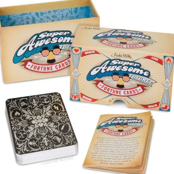 Fashion Super Awesome Future! Fortune Teller Card Game Box Set ~ Archie McPhee - Miniature Marvels: Airplane Models & Painted Dice Egpull