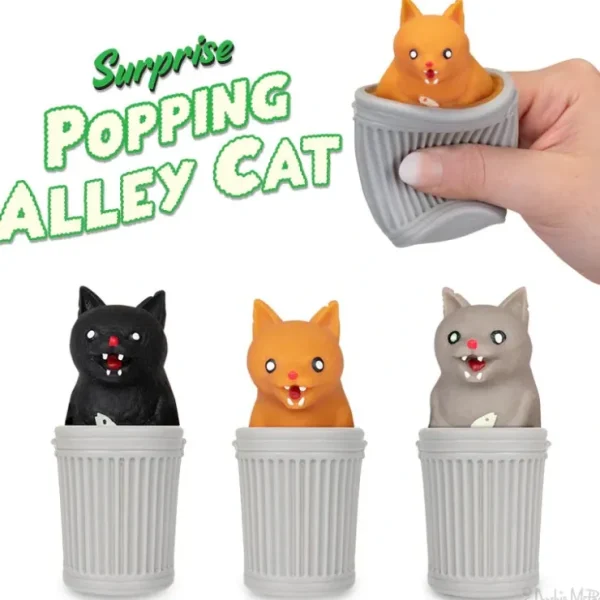 Fashion Surprise Popping Alley Cat (choose color) squeeze it, SURPRISE! - Archie McPhee - Miniature Marvels: Airplane Models & Painted Dice Egpull