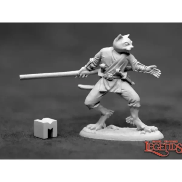 New Swiftpaw, Catfolk Monk: Dark Heaven Legends RPR 03923 - Miniature Marvels: Airplane Models & Painted Dice Miniature