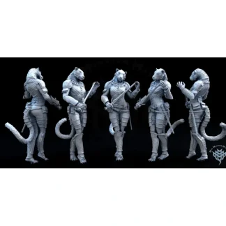 Shop Tabaxi Female - Miniature Marvels: Airplane Models & Painted Dice Miniature
