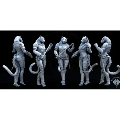Shop Tabaxi Female - Miniature Marvels: Airplane Models & Painted Dice Miniature