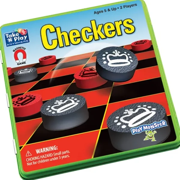 Outlet Take 'N' Play Anywhere: Checkers PAT 671 - Miniature Marvels: Airplane Models & Painted Dice Board Game