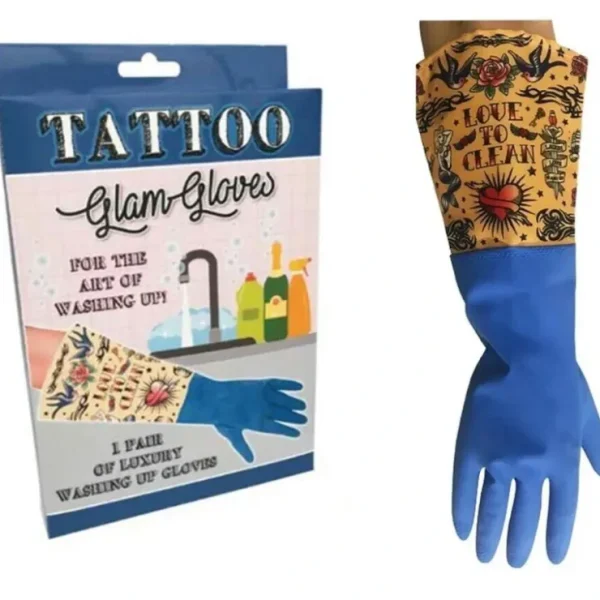 Flash Sale TATTOO Art Rock Luxury Glam Latex Gloves - Household Washing Cleaning Kitchen - Miniature Marvels: Airplane Models & Painted Dice Egpull