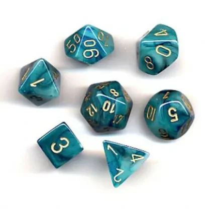 Discount Teal / Gold: Phantom Polyhedral Die Set (7's) CHX 27489 - Miniature Marvels: Airplane Models & Painted Dice Dice