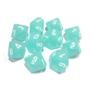 Online Teal / White: Frosted d10 Dice Set (10's) CHX 27205 - Miniature Marvels: Airplane Models & Painted Dice Dice